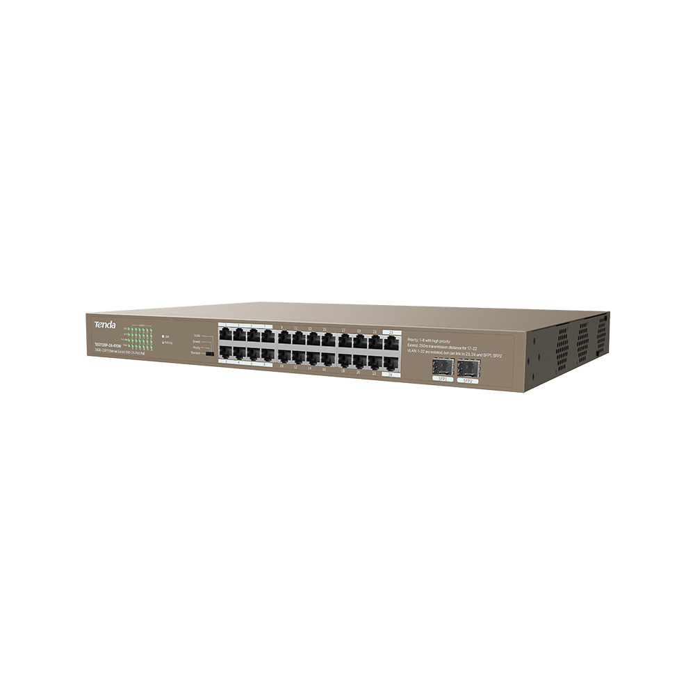 TENDA TENDA TEG1126P-24-410W 24 PORT 10/100/1000 SWITCH-26406