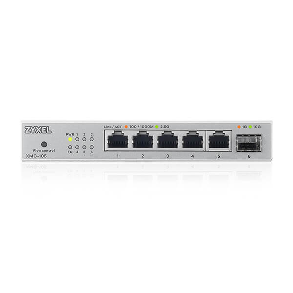 ZYXEL ZYXEL XMG-105 5 PORT 2.5G + 1G SFP/10G SFP+ MULTIGIGABIT METAL YONETILEMEZ DESKTOP SWITCH-71309