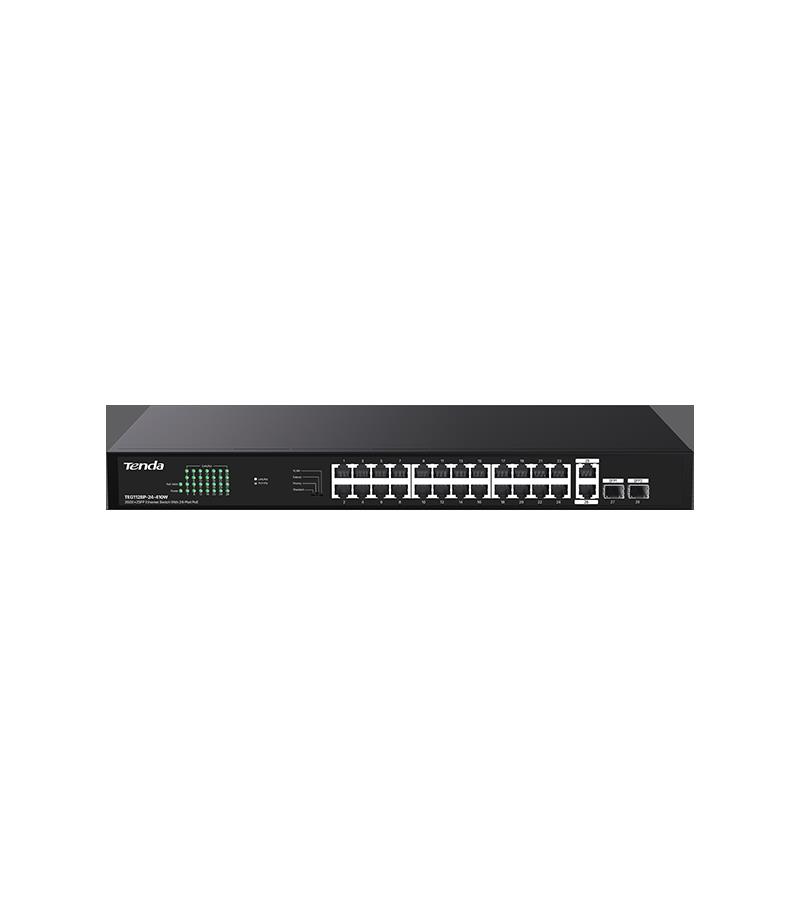TENDA TEG1128P-24-410W 26GE+2SFP Ethernet Switch 24-Port PoE