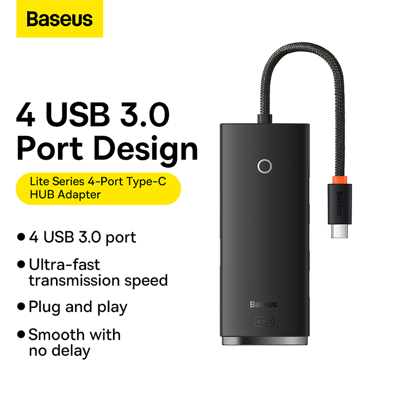 BASEUS BASEUS WKQX030301 TYPE-C TO USB 3.0*4 ÇEVİRİCİ HUB-55919