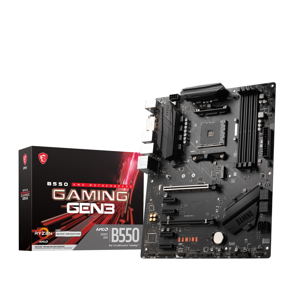 MSI_BLK MSI B550 GAMING GEN3 AM4 DDR4 4400(OC) HDMI DVI-D M2 USB3.2 ATX(BLK)