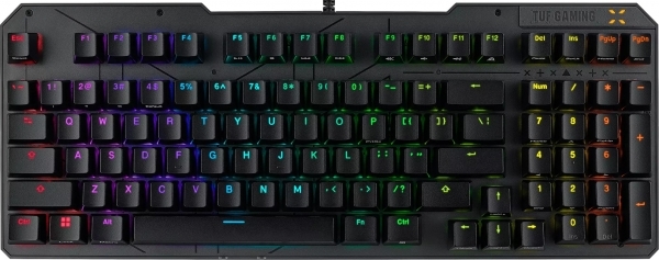 ASUS ASUS TUF GAMING K3 GEN II BLUE SWITCH KOMPAKT 97 TUŞ DİZİLİMİ OPTİK-MEKANİK RGB ANAHTARLAR SES AZALTICI KÖPÜK IP57 SU GEÇİRMEZLİ