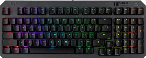ASUS ASUS TUF GAMING K3 GEN II BLUE SWITCH KOMPAKT 97 TUŞ DİZİLİMİ OPTİK-MEKANİK RGB ANAHTARLAR SES AZALTICI KÖPÜK IP57 SU GEÇİRMEZLİ-61859