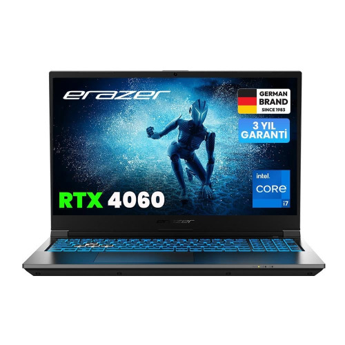 ERAZER Deputy P60i, MD62749, i7-13620H, 15.6&quot; FHD, 144Hz, 16Gb Ram, 1TB NVMe M.2 SSD, 8GB RTX4060 Ekran Kartı, Free Dos, Ga