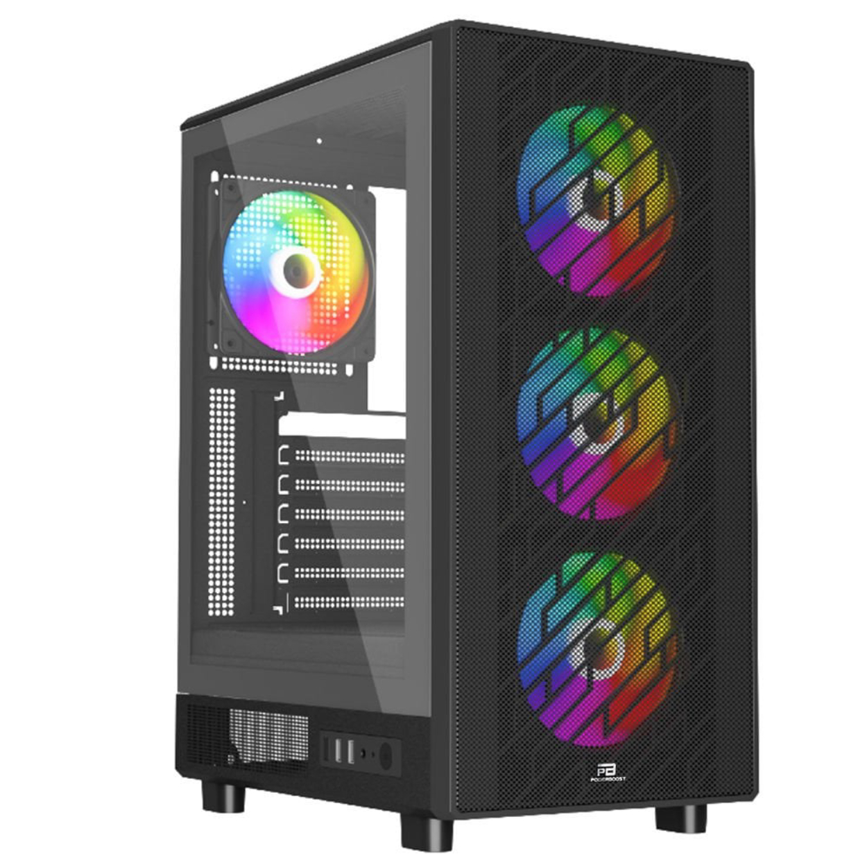 POWERBOOST PowerBoost A700B 750W 80+ Bronze USB 3.0 Rainbow FanlI Mesh Gaming Siyah ATXKasa