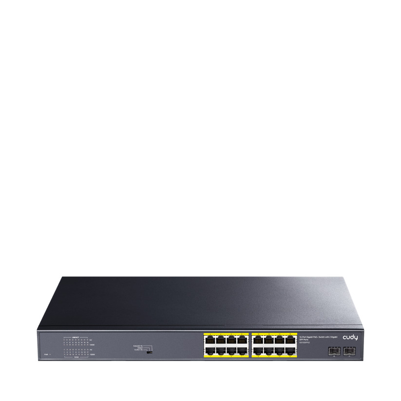 CUDY Cudy GS1020PS2 16 Port 10/100/1000Mbps 2*SFP VLAN&Extend 200W 19" Rock-Mount POE+ Ethernet Switch
