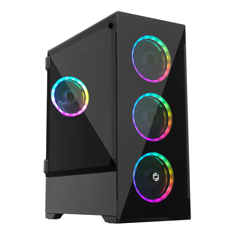 FRISBY Frisby 650W 80+ 4x12cm Dual RGB Fan T-Glass ATX Gaming Kasa [FC-9310G]