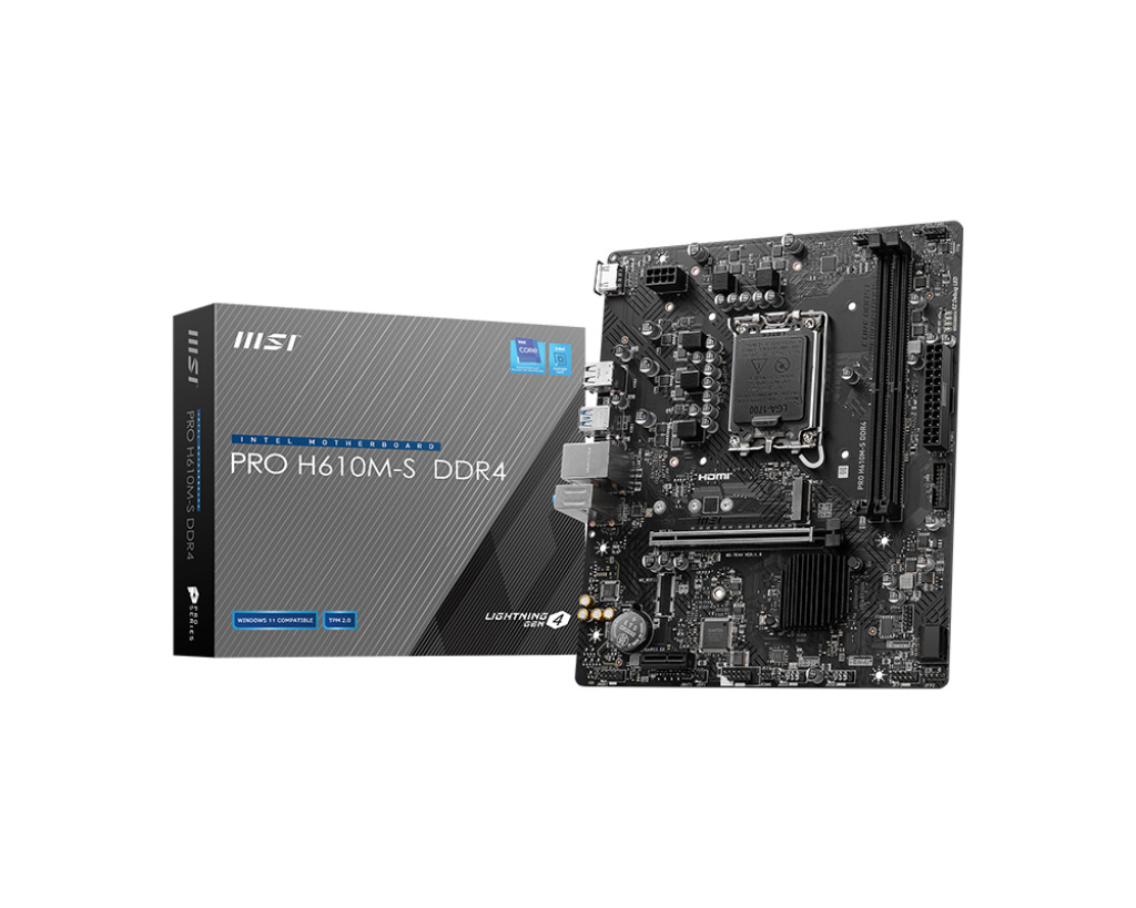 MSI MSI MB PRO H610M-S DDR4 SOKET 1700 DDR4 3200(OC) HDMI  M.2 USB3.2 1x 1G LAN mATX