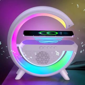  MIKADO MD-G111, 10W, USB/BT/TF, RGB IÅŸÄ±klÄ±, 1800mAh, 15W Kablosuz Åarj, Bluetooth Speaker (Beyaz) 