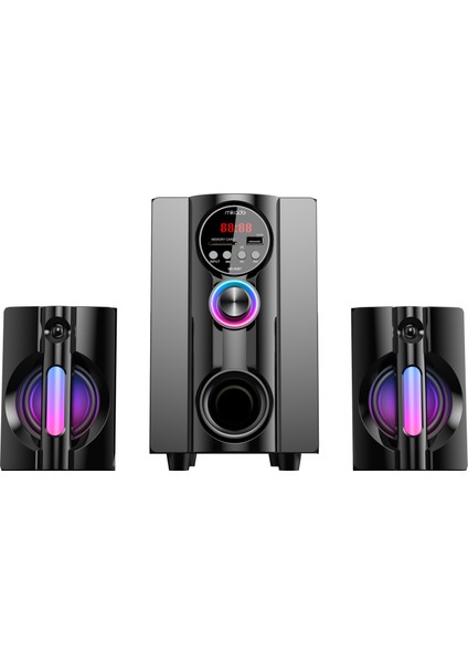 MIKADO MIKADO MD-95BT, 20W, 2+1, Masaüstü, FM/BT/SD/USB, RGB Aydınlatma, Siyah Kasa, Speaker-49538