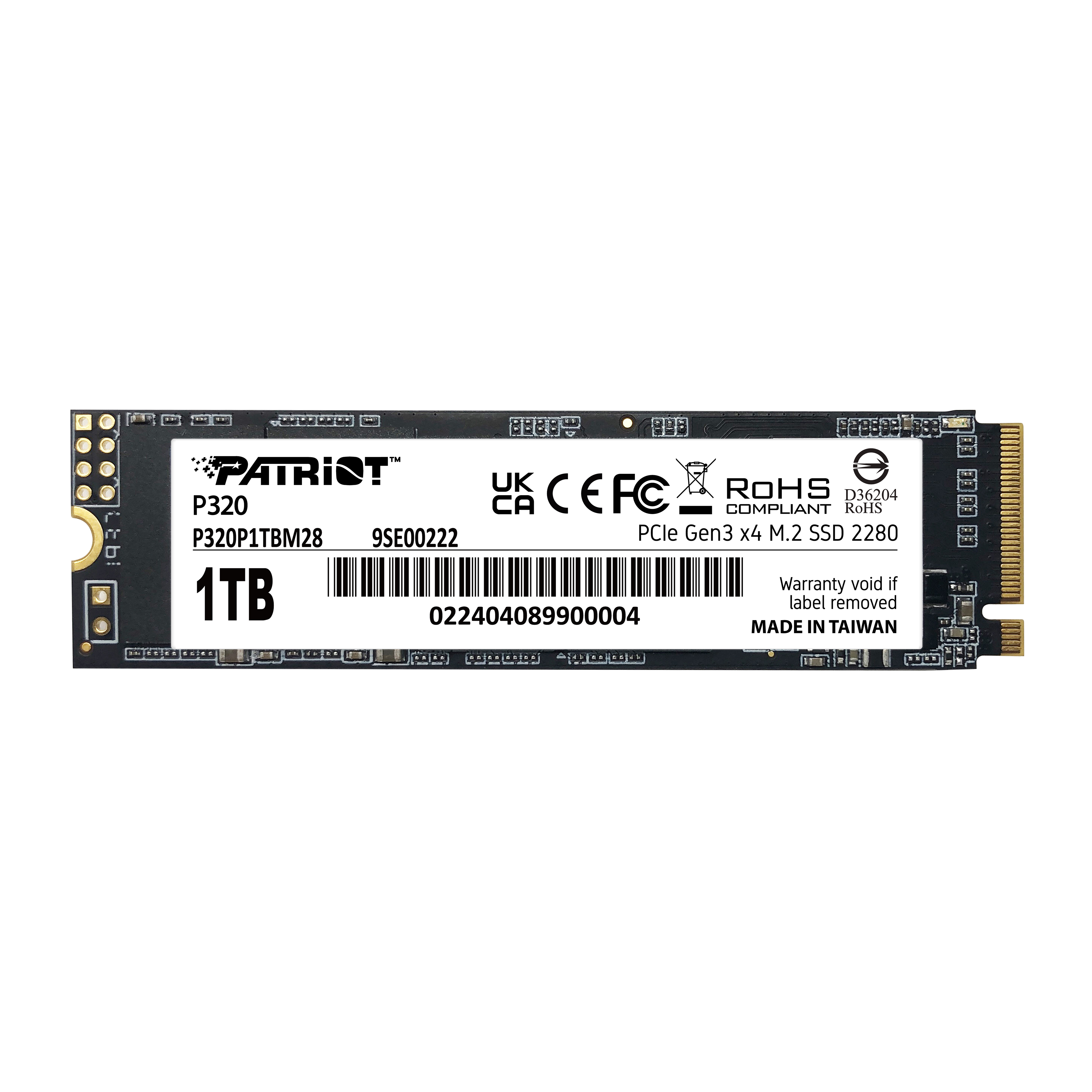 PATRIOT Patriot P320 1TB 3000/2200MB/s NVMe M.2 SSD Disk (P320P1TBM28)