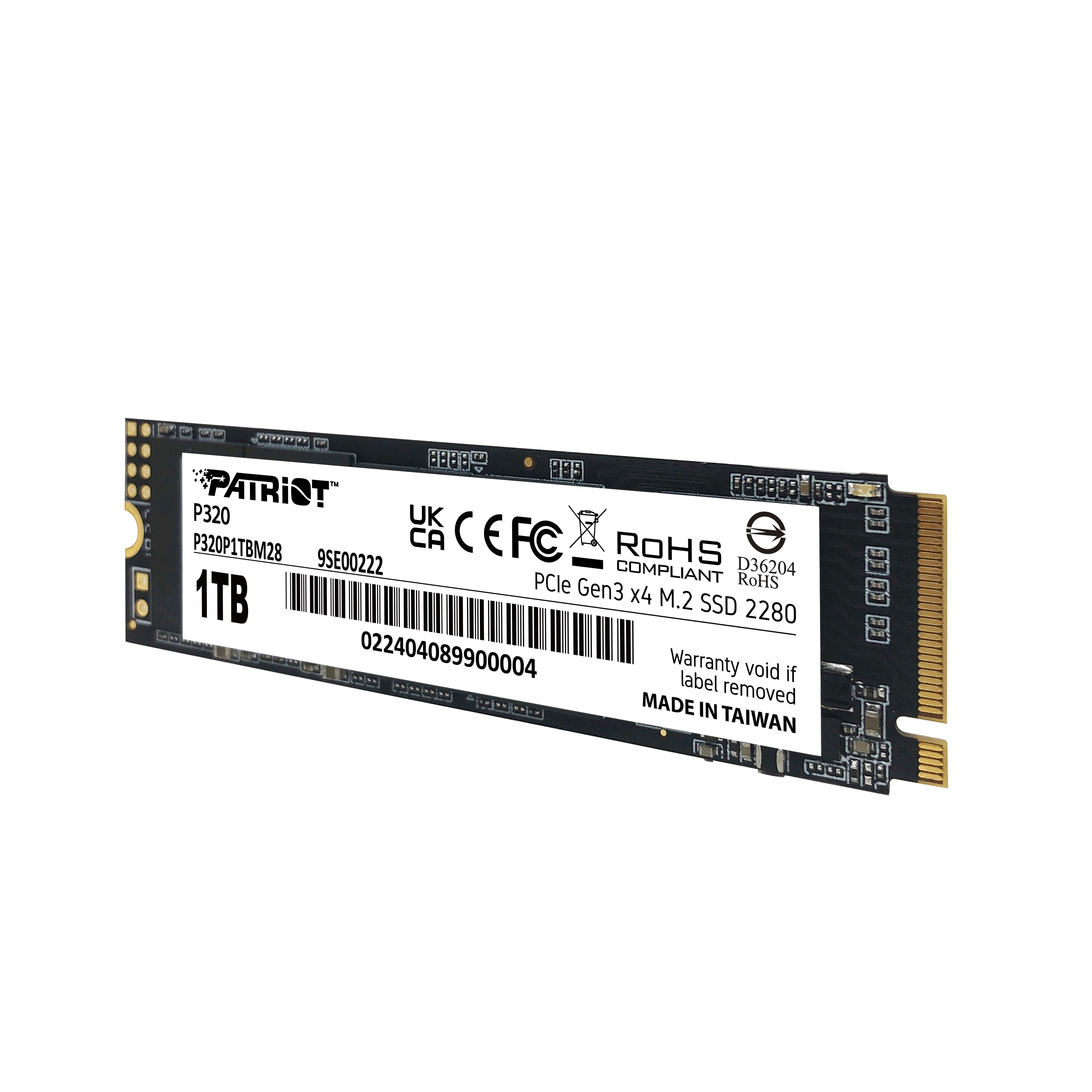 PATRIOT Patriot P320 1TB 3000/2200MB/s NVMe M.2 SSD Disk (P320P1TBM28)-41188