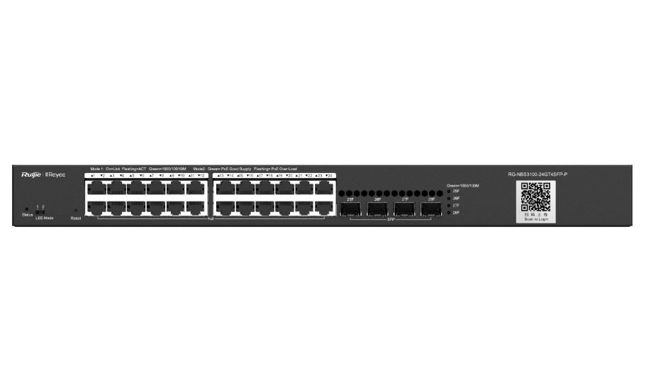 RUIJIE RUİJİE-REYEE RG-NBS3100-24GT4SFP-P 24XGE-4XGE/SFP YÖNETİLEBİLİR 370W POE SWİTCH