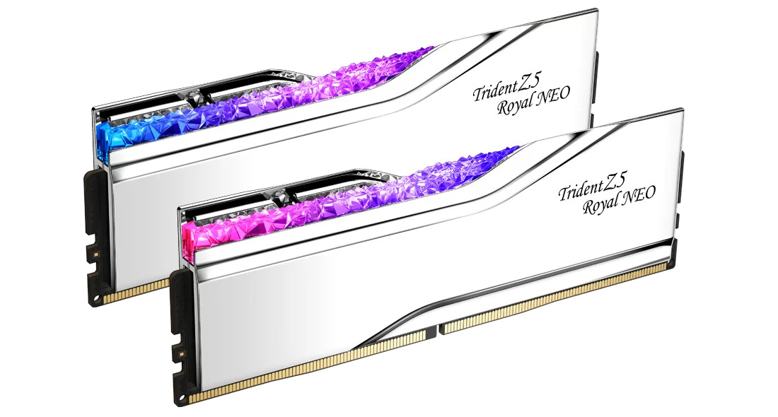 GSKILL GSKILL TZ5 Royal Neo Silver RGB DDR5-8000Mhz CL38 32GB (2X16GB) DUAL (38-48-48-128) 1.40V AMD EXPO-62159