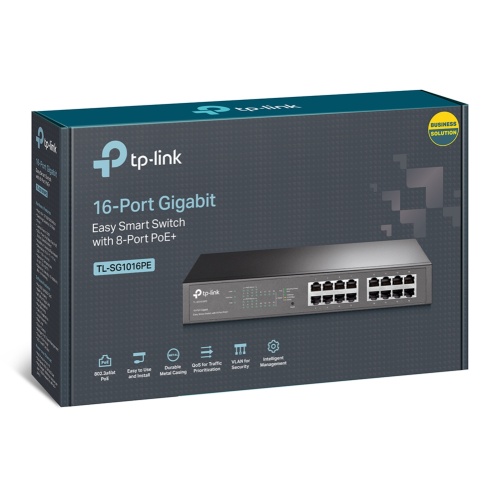TP-LINK TP-LINK TL-SG1016PE 8-PORT 10/100/1000 DESKTOP/RACKMOUNT SWITCH + 8 PORT PoE-39382