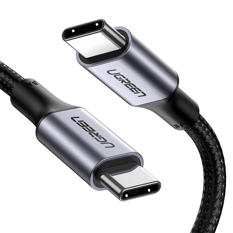 UGREEN UGREEN USB-C 100W 5A QC PD ÖRGÜLÜ HIZLI ŞARJ KABLOSU 1 MT SİYAH 70427 