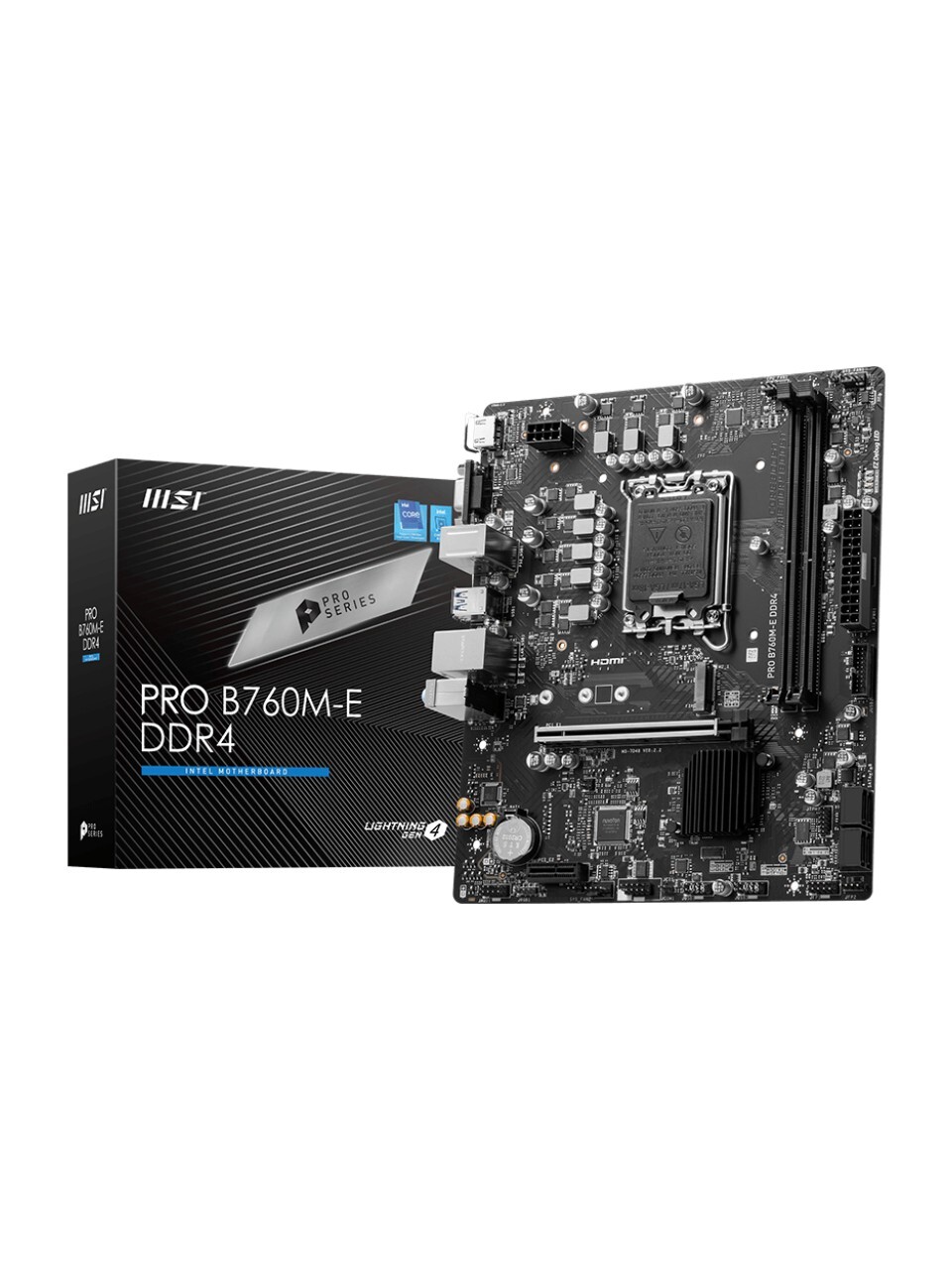 MSI MSI MB PRO B760M-B DDR4 SOKET 1700 DDR4 4800(OC) PCI-E ,M.2 USB3.2 HDMI, 1x 2,5G LAN mATX-59449