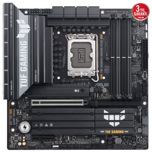 ASUS ASUS TUF GAMING B860M-PLUS, 4xDDR5, 3xM.2, HDMI, DP, Intel Core Ultra CPU(Seri 2), LGA1851 Soket, Gaming Anakart-61216