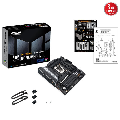 ASUS ASUS TUF GAMING B860M-PLUS, 4xDDR5, 3xM.2, HDMI, DP, Intel Core Ultra CPU(Seri 2), LGA1851 Soket, Gaming Anakart-61219