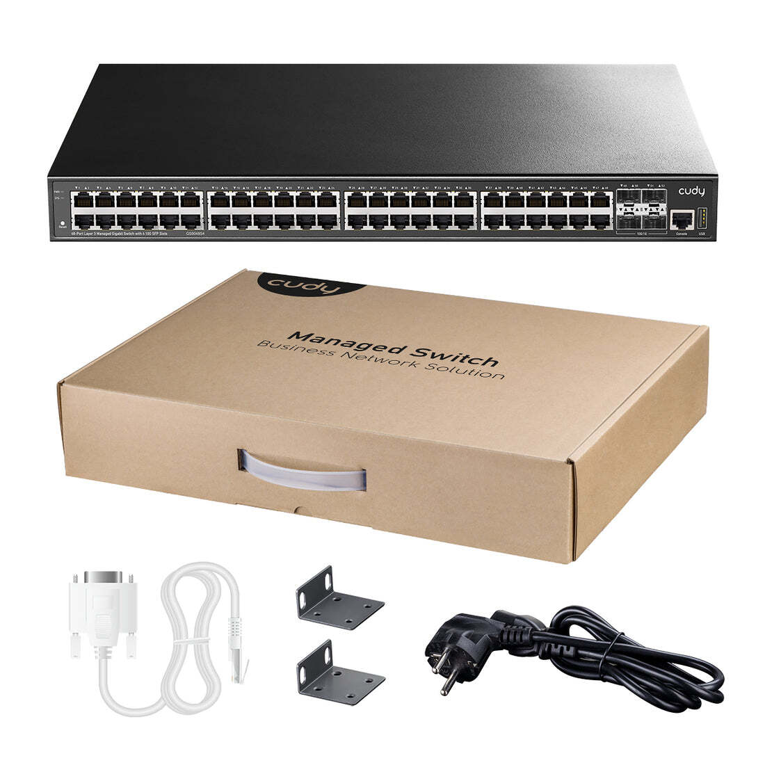 CUDY Cudy GS5048S4 48 Port Gigabit 4*10G SFP+ 1*RJ45&USB 19" Rock-Mount Çelik Layer3 Yönetilebilir Switch-62768