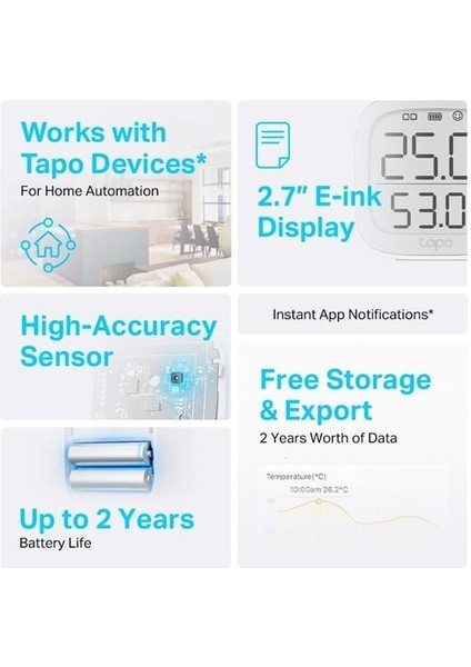 TP-LINK TP-LINK Tapo T315 Akıllı Isı&Nem Sensörü-47915