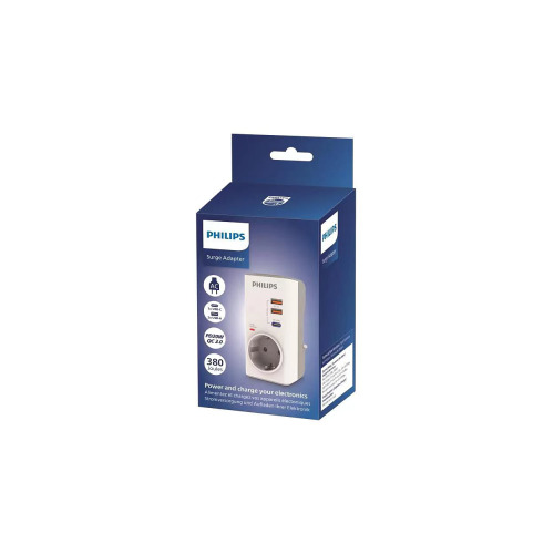 PHILIPS PHILIPS CHP8010W/10, Tekli, Akım Korumalı Priz, PD Hızlı Şarj, 1xUSB-C, 2xUSB-A, (Beyaz)-61158