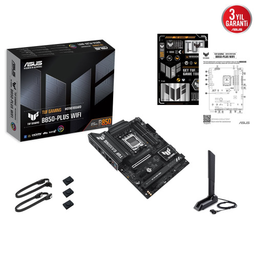 ASUS ASUS TUF GAMING B850-PLUS WIFI, 4xDDR5, 3x M.2, HDMI, DP, Type-C, Wi-Fi 7, Bluetooth v5.4, AMD Ryzen 9000 Serisi, AM5 Soket Anak-61214