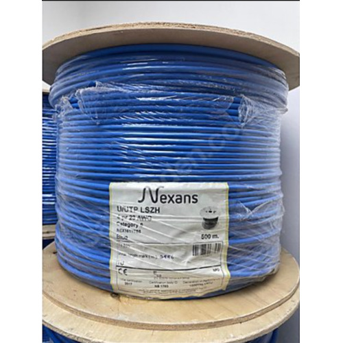 NEXANS NEXANS NEX1611TB5, CAT6, 500M, 23AWG (0,58mm), UTP, %100 Bakır, LSZH Halogen Free, Makara, Kablo (MAVİ)-55250