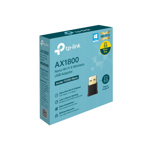 TP-LINK TP-LINK ARCHER TX20U NANO AX1800 WI-FI6 KABLOSUZ USB ADAPTOR-46275