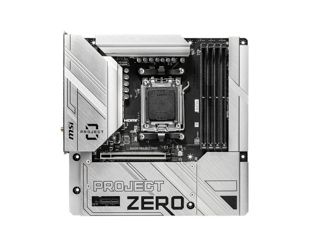 MSI MSI MB B650M PROJECT ZERO AM5 DDR5 7600MHZ(OC) HDMI DP M.2 USB3.2 2.5G LAN WI-FI 6E mATX-35381