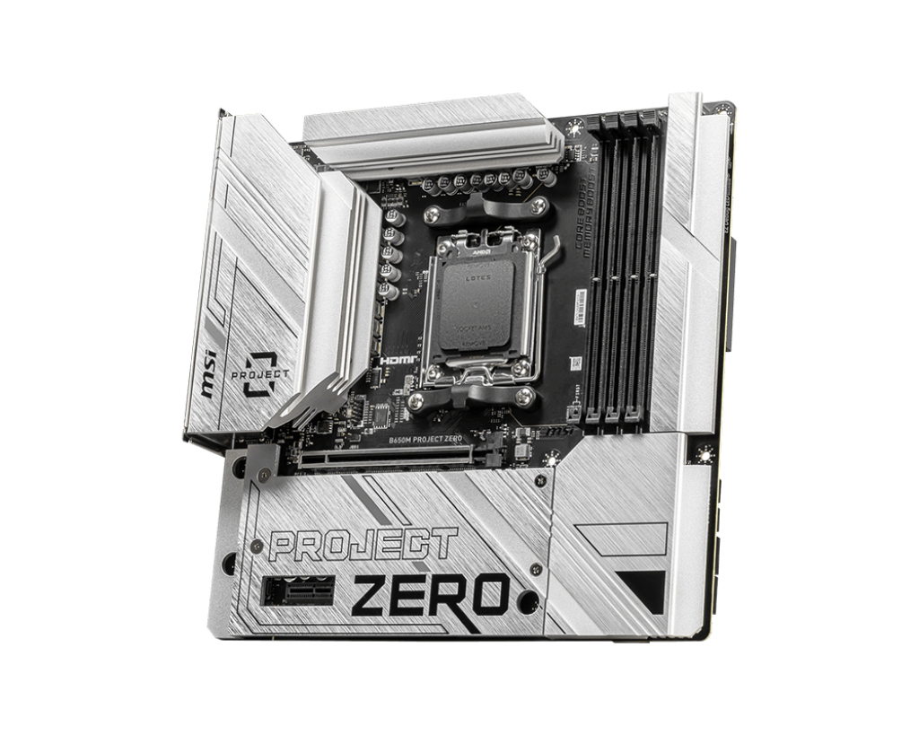 MSI MSI MB B650M PROJECT ZERO AM5 DDR5 7600MHZ(OC) HDMI DP M.2 USB3.2 2.5G LAN WI-FI 6E mATX-35383