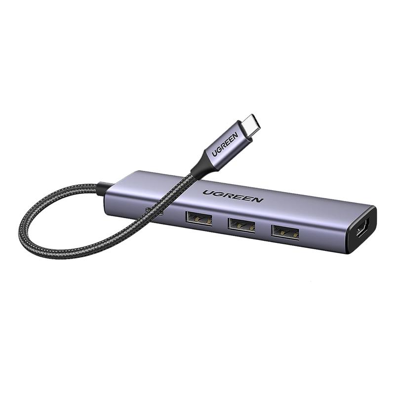 UGREEN UGREEN 5IN1 USB-C 100W PD 4K HDMI HUB ÇOKLAYICI GRİ 15596 