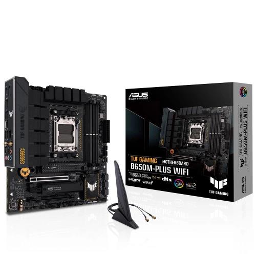 ASUS ASUS TUF GAMING B650M-PLUS WIFI, 4xDDR5, 2x M.2, HDMI, DP, Type-C, Wi-Fi 6, Bluetooht v5.2, AMD Ryzen 7000 Serisi, AM5 Soket Ana