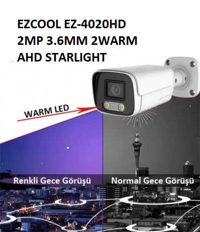EZCOOL EZCOOL EZ-4020HD 2MP 3.6MM 2WARM AHD RENKLİ GECE GÖRÜŞÜ