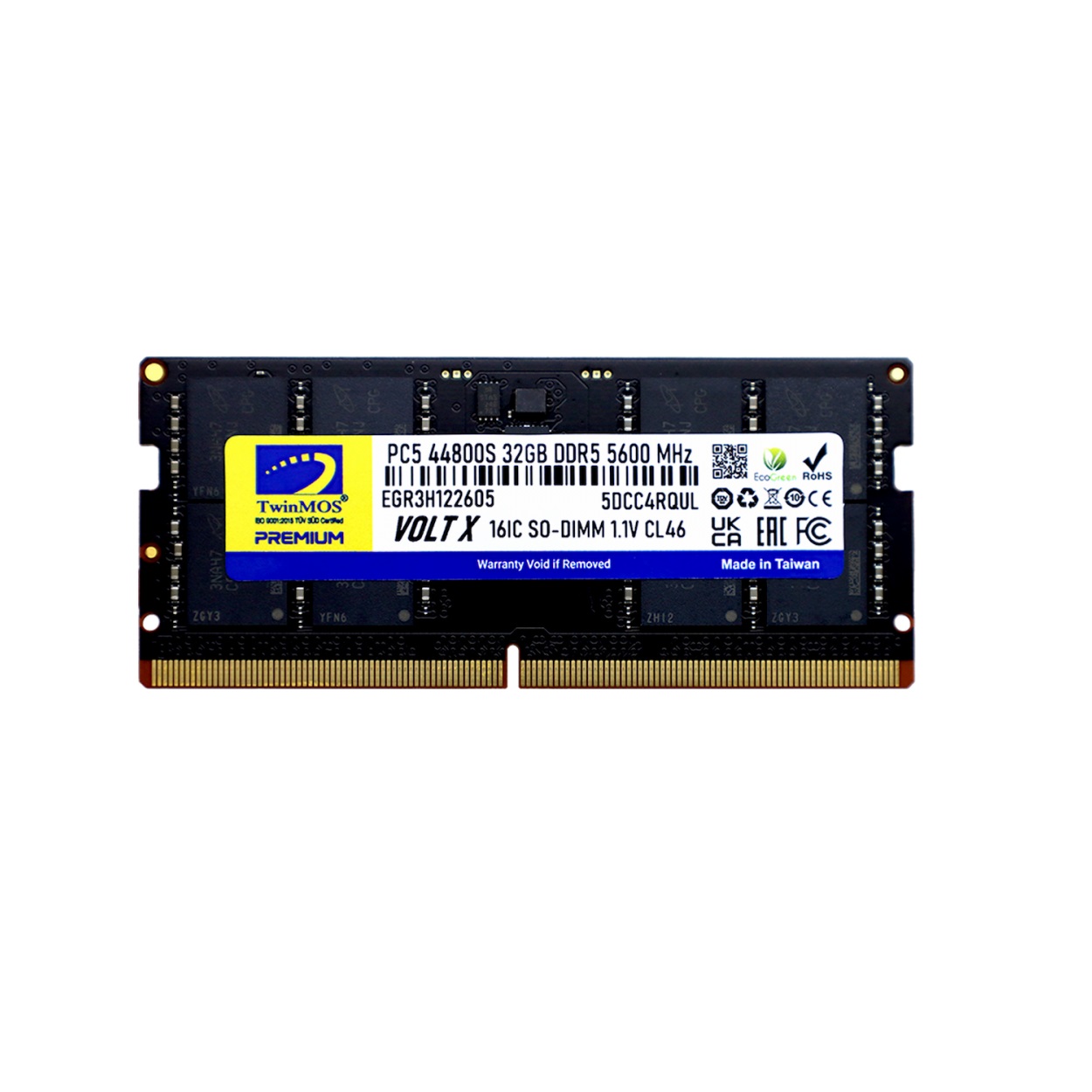 TWINMOS Twinmos Sodimm 32GB 5600MHz DDR5 CL46 Notebook Bellek (TMD532GB5600S46)