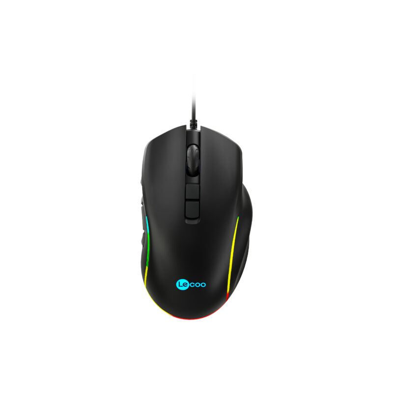 LECOO LENOVO LECOO MS140 KABLOLU RGB LED 6400DPI 10T MAKRO OYUNCU MOUSE SİYAH