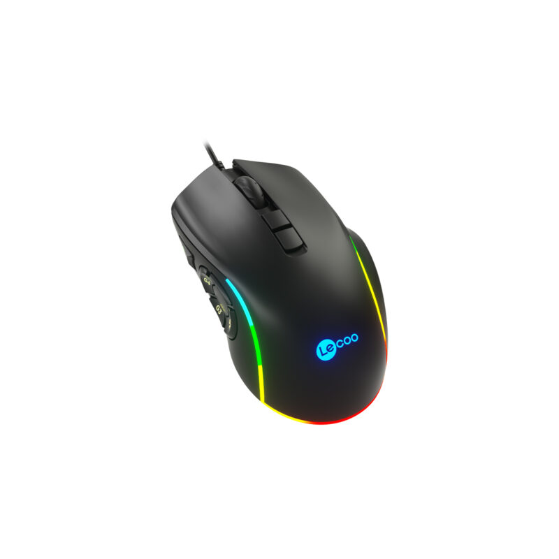 LECOO LENOVO LECOO MS140 KABLOLU RGB LED 6400DPI 10T MAKRO OYUNCU MOUSE SİYAH-51003