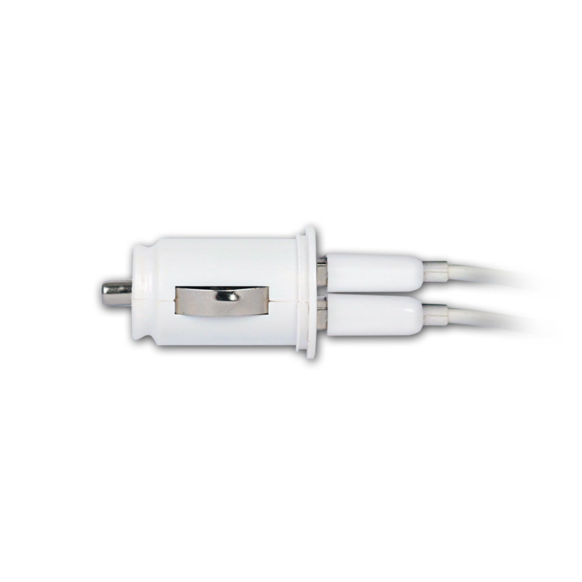 RETRO RETRO 5V 2.1A iPad, Tablet, Telefon USB Araç Şarj Adaptörü - Beyaz - Çift USB