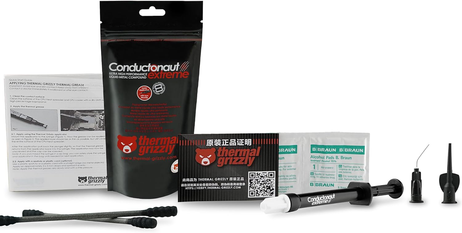 THERMALGRIZZLY Thermal Grizzly Conductonaut Extreme Likit Metal 5gr 73W Yüksek Performanslı Termal Macun-31277