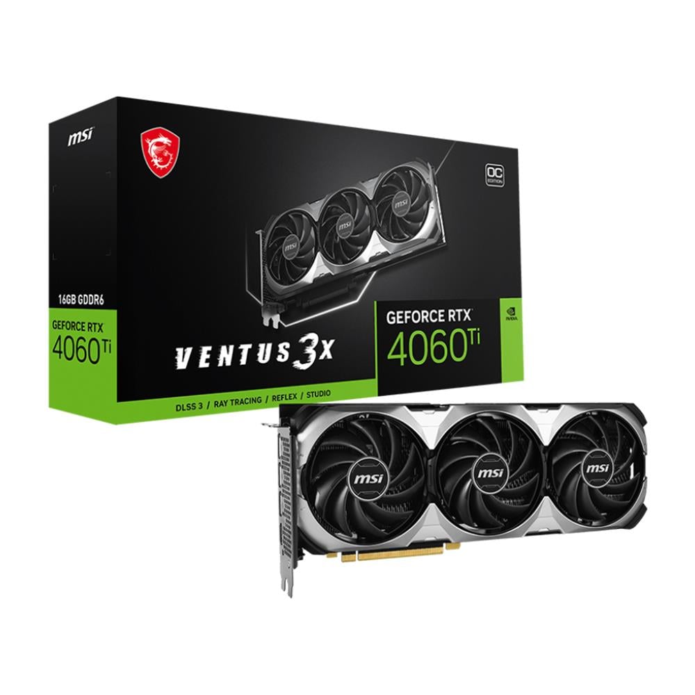 MSI MSI GEFORCE RTX 4060 Ti VENTUS 2X BLACK 8G OC GDDR6 8GB GDDR6 DP HDMI 128Bit 