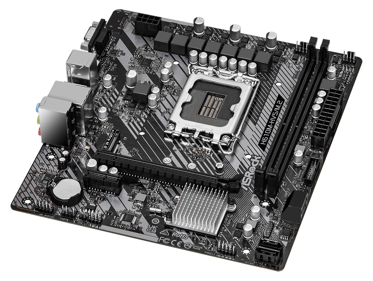 ASROCK ASRock H610M-HVS/M.2 Micro ATX Anakart Intel LGA1700, DDR4, Ultra M.2 SSD, 4K 60Hz HDMI-43640