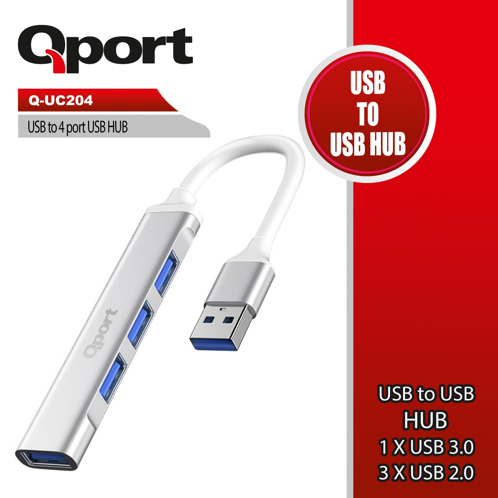 QPORT QPORT Q-UC204 USB TO 4 PORT USB ÇOKLAYICI