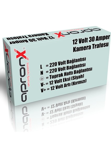 APRONX APRONX APX-1230A 12V 30AH METAL KAMERA ADAPTÖRÜ-51508