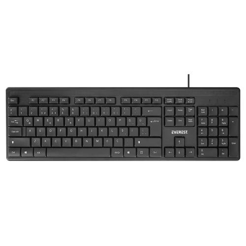 EVEREST EVEREST KB-1002, USB Kablolu, Türkçe Q, Standart Klavye (Siyah)-53506