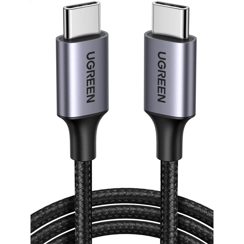 UGREEN UGREEN USB-C 60W 3A QC PD ÖRGÜLÜ HIZLI ŞARJ KABLOSU 1 MT SİYAH 50150 