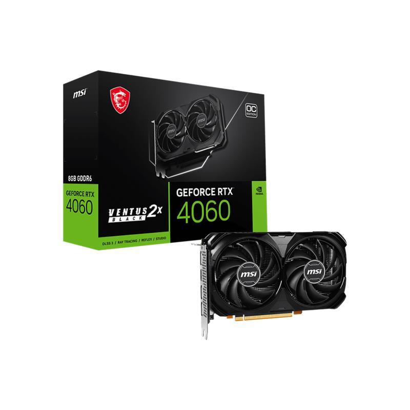 MSI MSI GEFORCE RTX4060 VENTUS 2X BLACK 8G OC 8GB GDDR6 128BIT 1XHDMI 3XDP EKRAN KARTI 