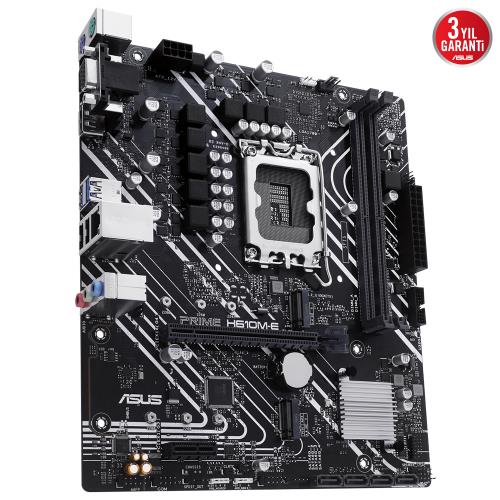 ASUS ASUS PRIME H610M-E CSM, 2xDDR5, 2x M.2, D-SUB, HDMI, DP, 12-13.Nesil, LGA1700 Soket, Anakart-36084