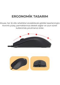 LECOO LENOVO LECOO CM101 SİYAH KABLOLU MOUSE & KLAVYE SET-69586