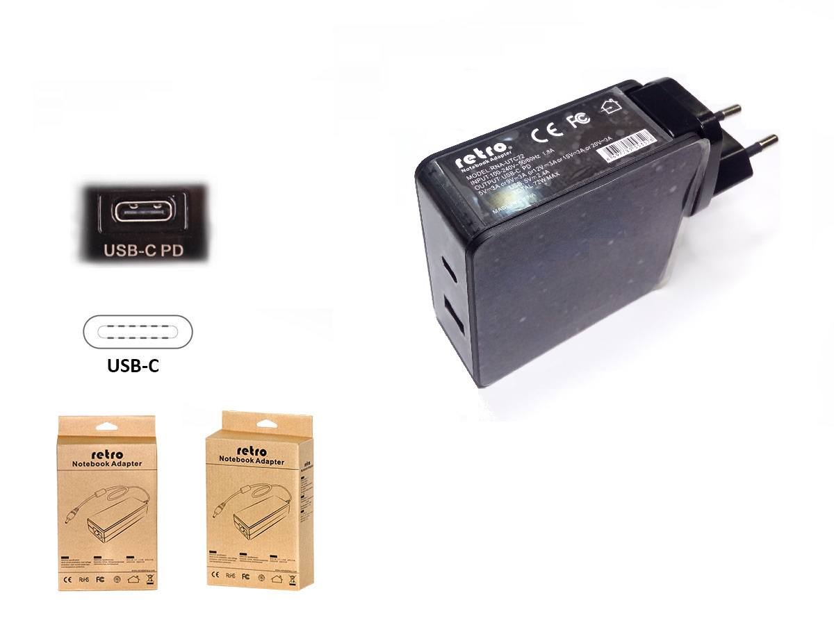 RETRO RETRO 60W USB-C PD + 12W USB 2-in-1 Adaptör RNA-UTC72