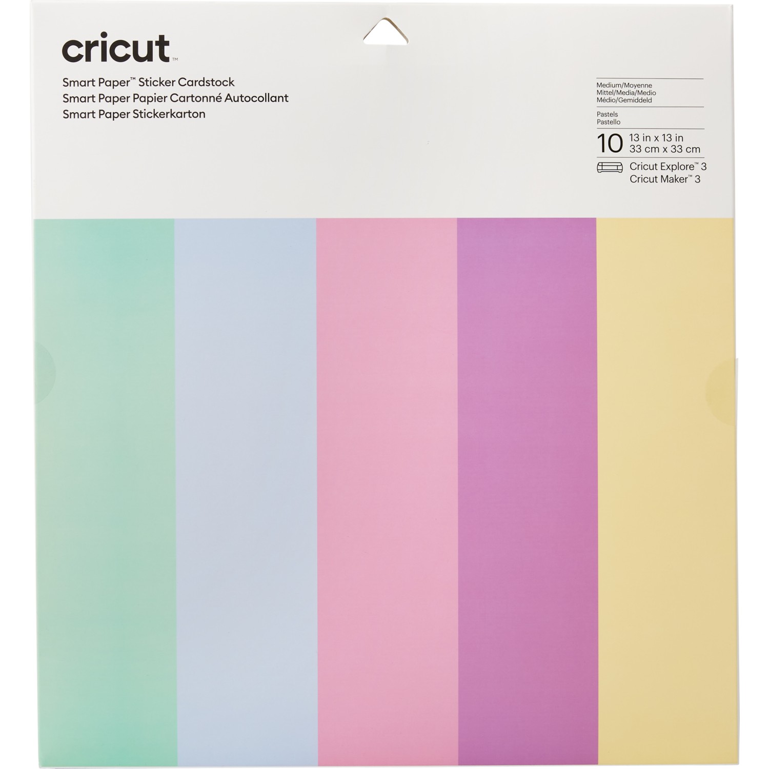 CRICUT CRICUT 2008320 SMART ETİKET KARTON KAĞIT 33X33CM 10 SAYFA PASTEL RENKLER